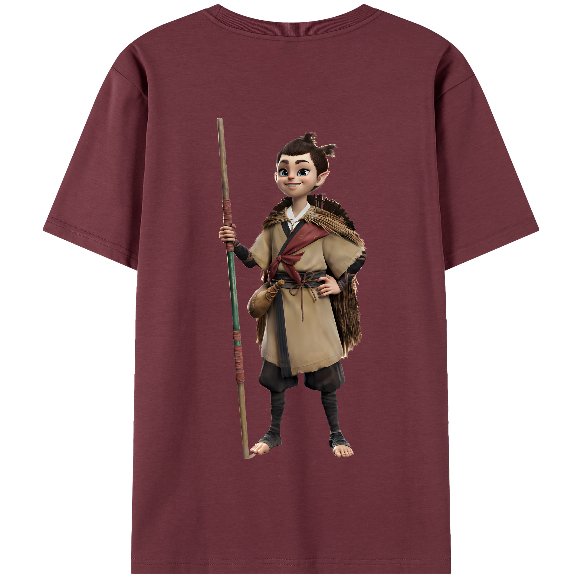 （画像用） Ne Zha 2 ナタ 魔童の大暴れ 綿100％半袖Tシャツ（背面プリント）